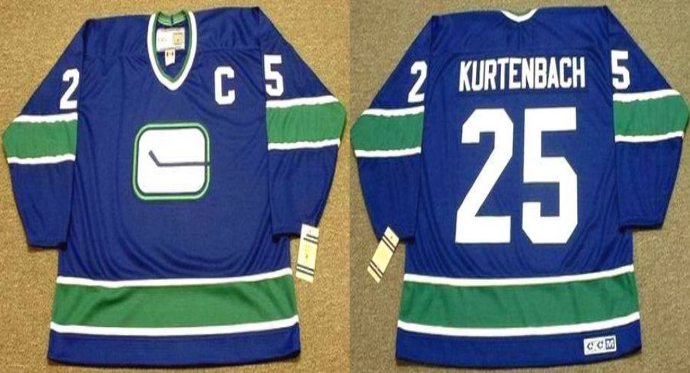 2019 Men Vancouver Canucks #25 Kurtenbach Blue CCM NHL jerseys